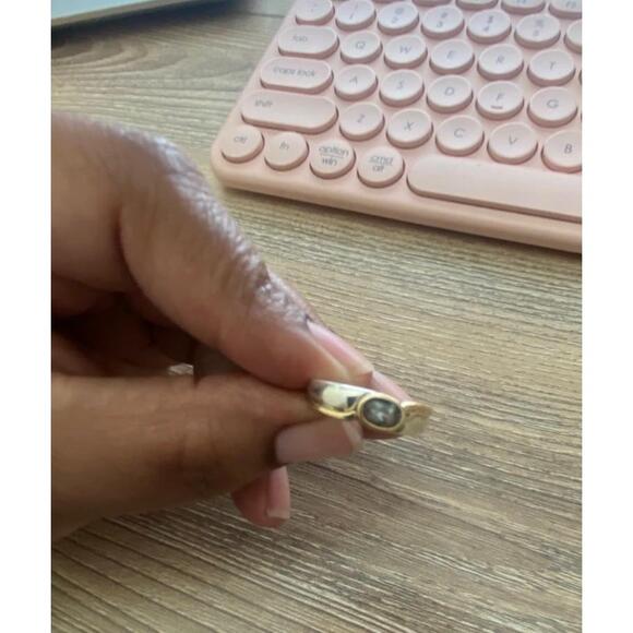 18K Gold and Sterling Silver Lolite Stone Ring Size 7 - Picture 9 of 11